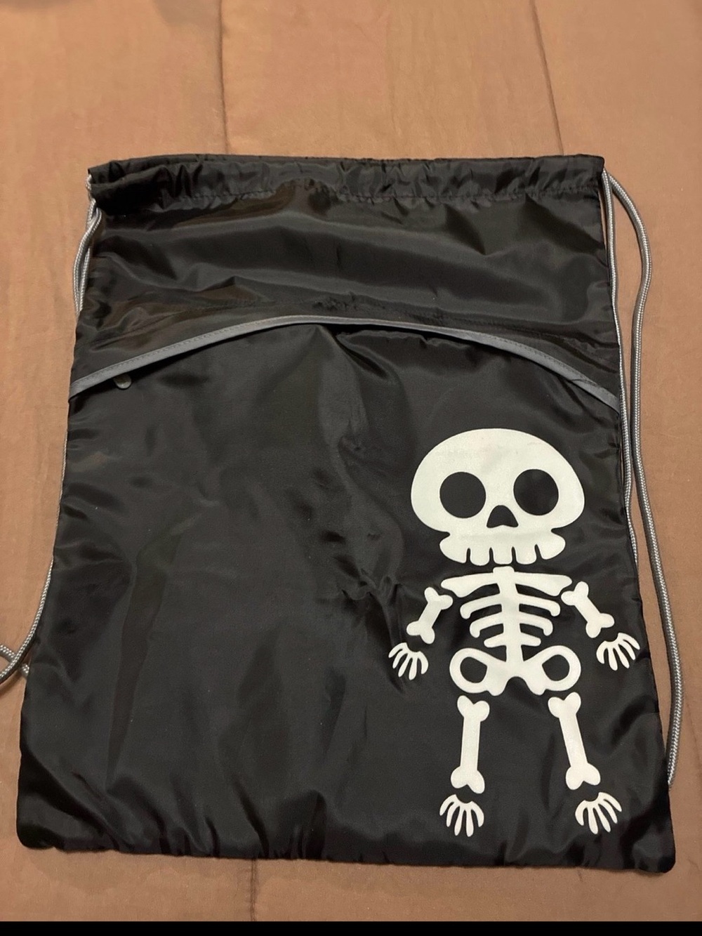 Black Skeleton Drawstring Backpack Thirty One Brand